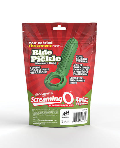 Screaming O Ride the Pickle Vibrating Pleasure Ring - Green