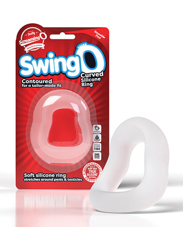 Screaming O SL2-C SwingO Curve Vibrating Cock Ring, Clear Silicone