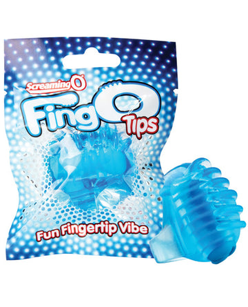 Screaming O TIP-BU FingO Tips Micro Massager, Blue, Vibrating