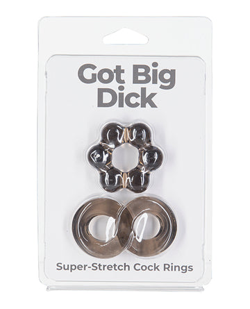 B.M.S. Enterprises 19211 Got Big Dick 2 Pack Cock Rings, TPE, Black