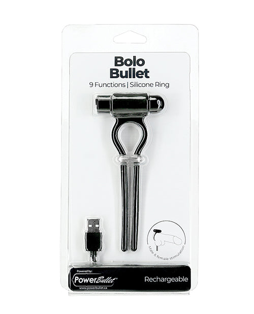 B.M.S. Enterprises Bolo Bullet Vibrating Cock Tie, Adjustable, Black