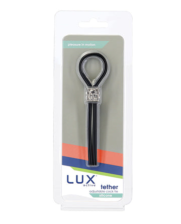 B.M.S. Enterprises 47011 Lux Active Tether Adjustable Cock Tie, Black Silicone