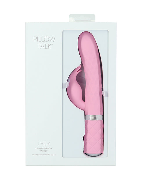 B.M.S. Enterprises 96216 Pillow Talk Lively Dual Massager, Pink, Rotating Shaft
