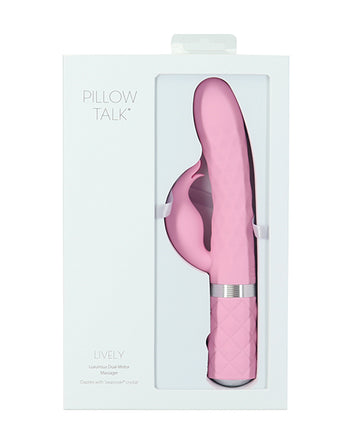 B.M.S. Enterprises 96216 Pillow Talk Lively Dual Massager, Pink, Rotating Shaft