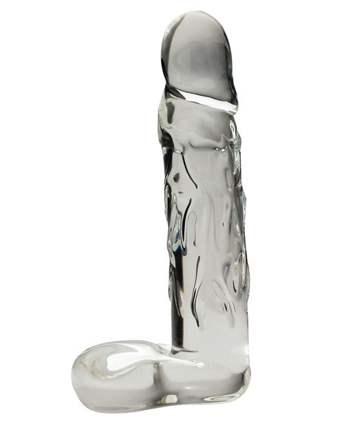 Spartacus Blown Large Realistic Glass Dildo, Clear – 3.75" Base