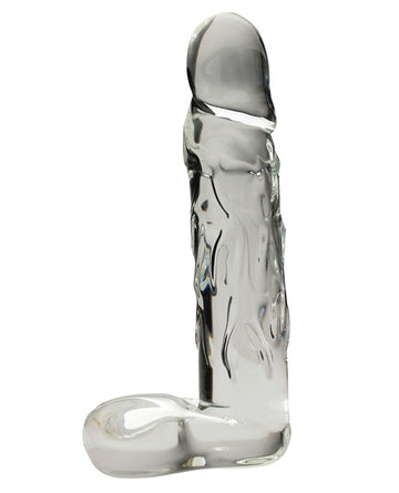Spartacus Blown Large Realistic Glass Dildo, Clear – 3.75" Base