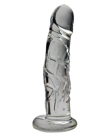 Spartacus BSPG-B4C Realistic Glass Dildo, Clear, Veined, 2.5" Base