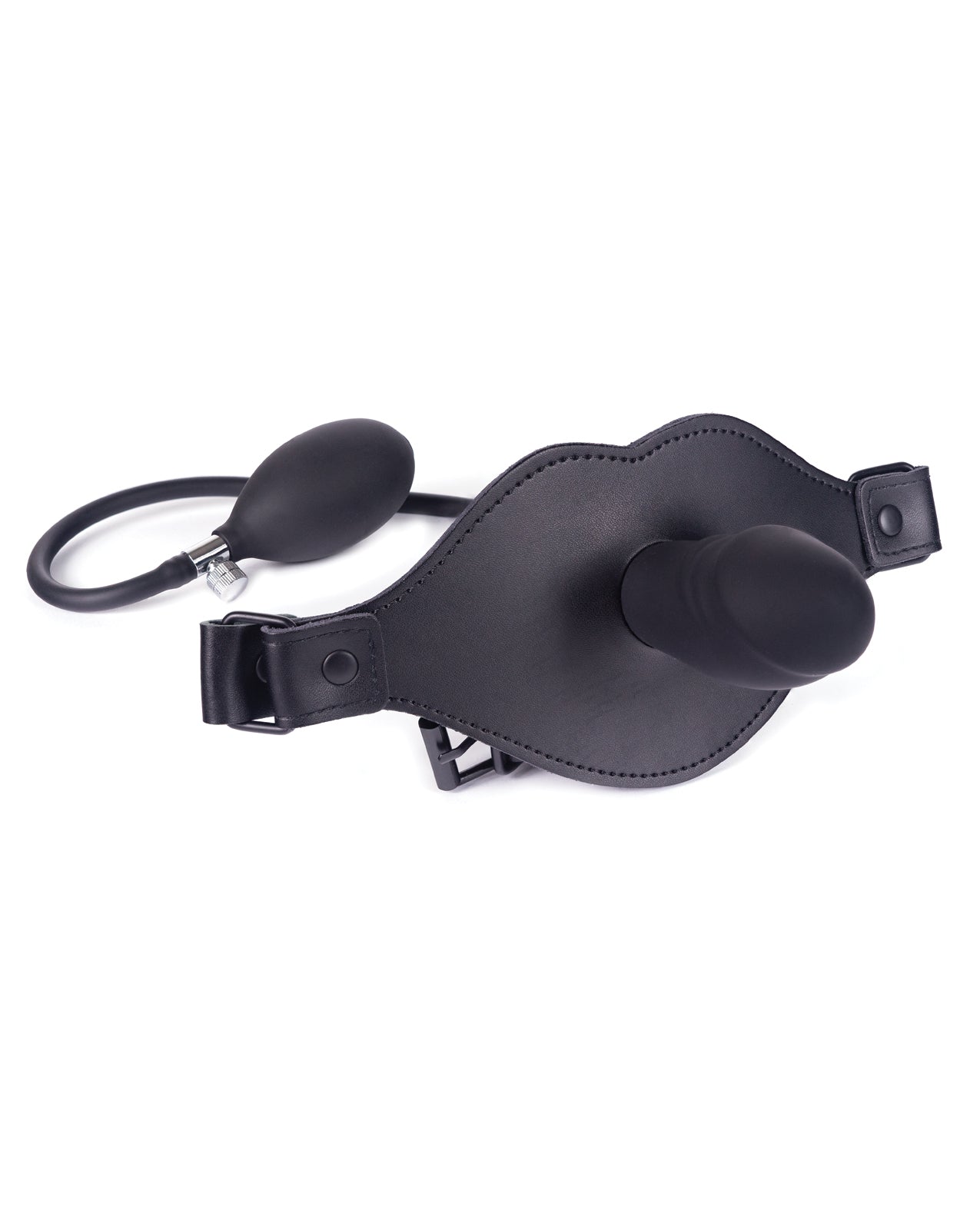 Spartacus Inflatable Dildo Gag, Genuine Leather & Silicone – Made in USA
