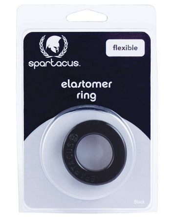 Spartacus BSPR-114 Elastomer Cock Ring, Metro Black, Stretch-to-Fit