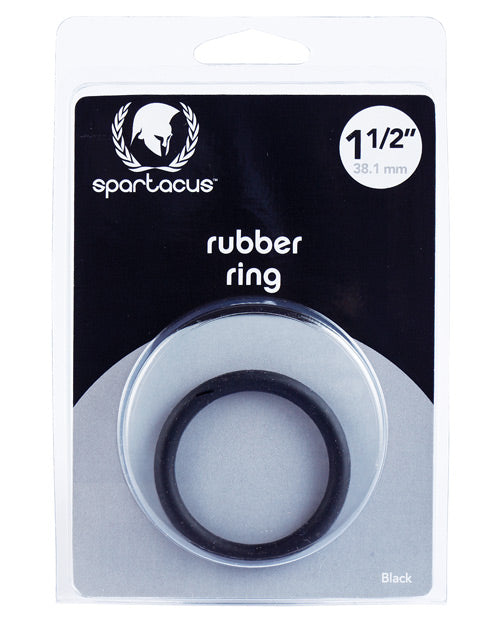Spartacus Rubber Cock Ring, 1.5-inch Diameter - Black