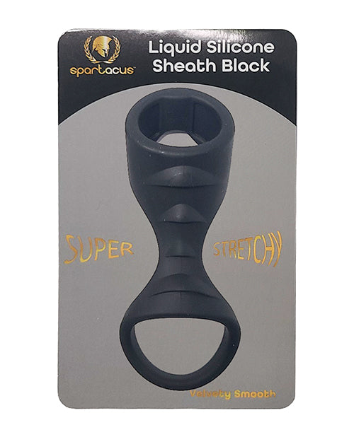 Spartacus BSPR-161 Liquid Silicone Cock and Ball Sheath, Black