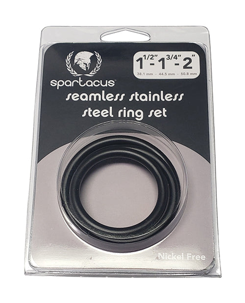 Spartacus BSPR-215 Seamless Stainless Steel C-Ring, Black, Pack of 3