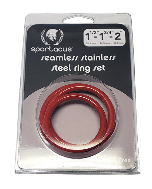 Spartacus BSPR-220 Seamless Stainless Steel C-Ring, Red, Pack of 3