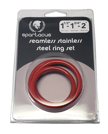 Spartacus BSPR-220 Seamless Stainless Steel C-Ring, Red, Pack of 3