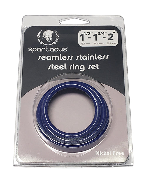 Spartacus BSPR-230 Seamless Stainless Steel C-Ring, Blue, Pack of 3