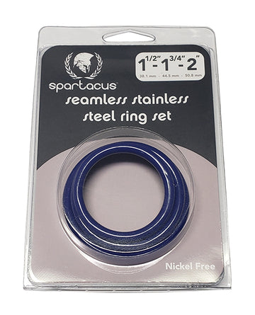 Spartacus BSPR-230 Seamless Stainless Steel C-Ring, Blue, Pack of 3