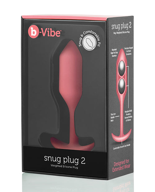 b-Vibe Weighted Snug Plug 2, 114g Coral Silicone