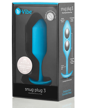 b-Vibe BV-009 TL Weighted Snug Plug 3, Teal, 180g
