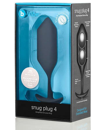 COTR Inc BV-010 BLK Weighted Snug Plug 4, Black Silicone, 1.1cm Neck, 256g