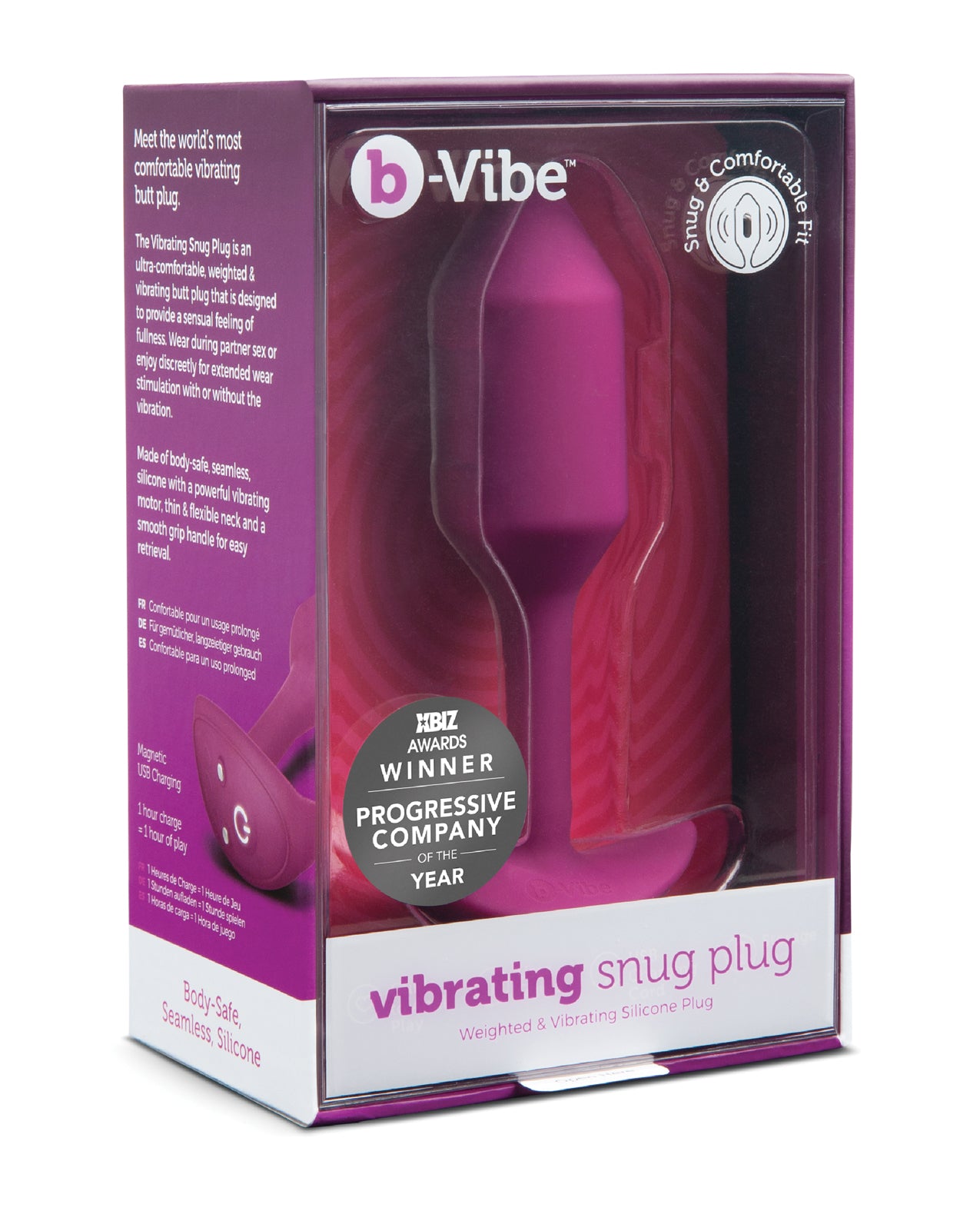 COTR Inc BV-014 RG b-Vibe Vibrating Weighted Snug Plug M, Rose