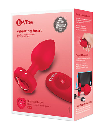 COTR Inc BV-051 RED b-Vibe Vibrating Heart Plug, M/L, Red