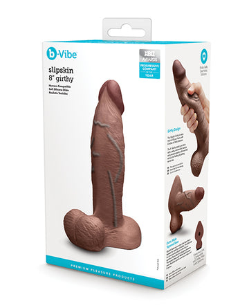 COTR Inc BV-057 BRN b-Vibe Slipskin Girthy, 8" Realistic Silicone