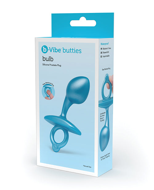 b-Vibe Butties Bulb Tapered Prostate Plug, Blue Silicone
