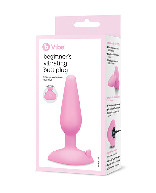 b-Vibe Beginner's Vibrating Tapered Butt Plug, Pink