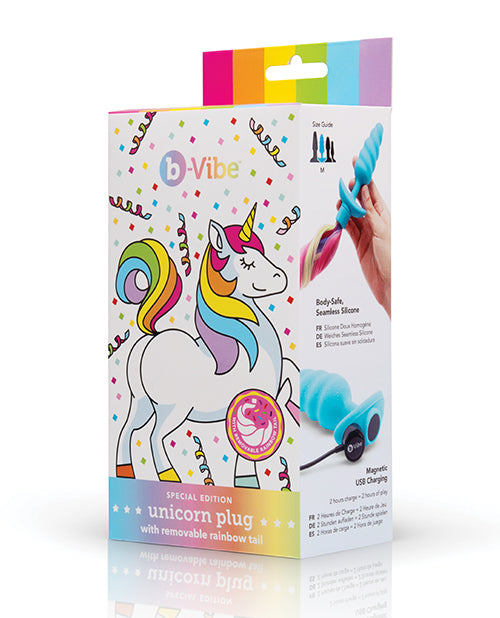 COTR Inc BV-089 b-Vibe Unicorn Tail Vibrating Butt Plug, Swirled Texture