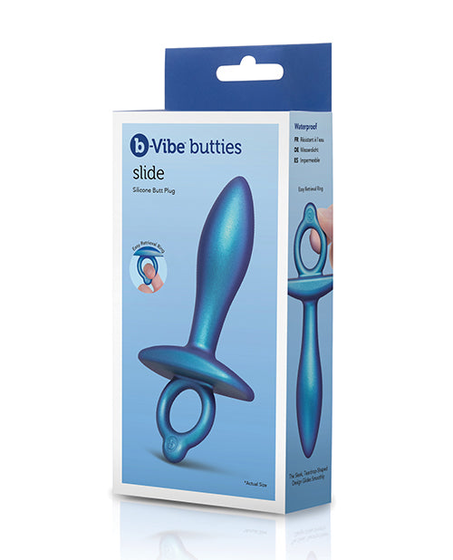 COTR Inc BV-094 b-Vibe Slide Silicone Butt Plug, Blue, Body-Safe