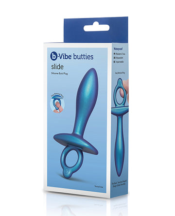 COTR Inc BV-094 b-Vibe Slide Silicone Butt Plug, Blue, Body-Safe