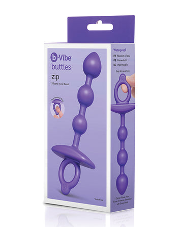 COTR Inc BV-096 b-Vibe Zip Silicone Anal Beads, Purple, Body-Safe, Waterproof