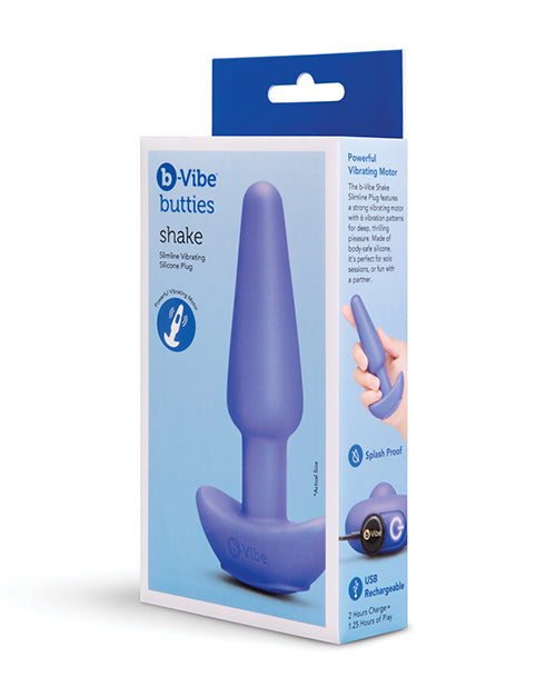 COTR Inc BV-113 Shake Slimline Vibrating Silicone Plug, Purple, 4 Speeds