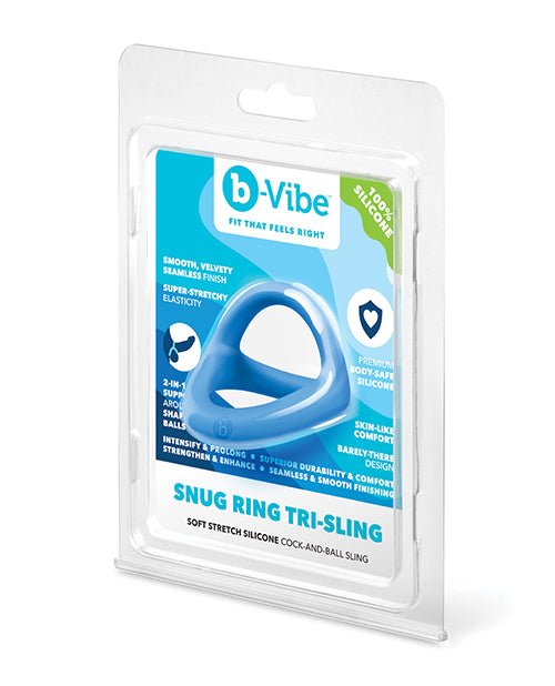 b-Vibe Snug Ring Tri-Sling Silicone Cock-and-Ball Sling, Model BV-130