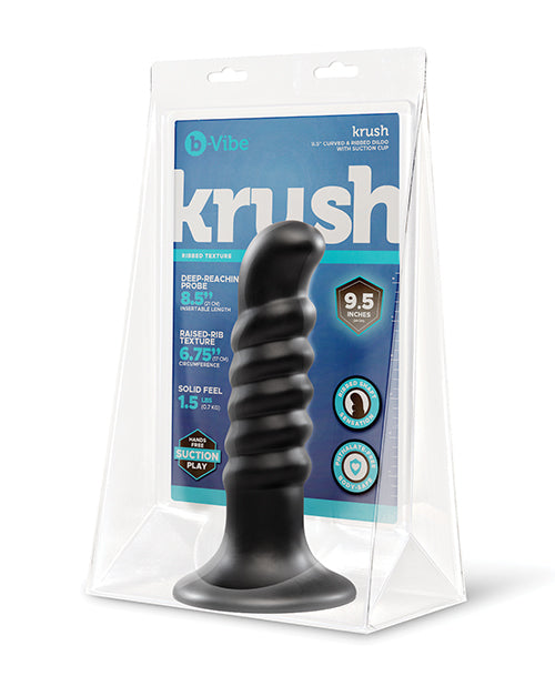 b-Vibe Krush 9.5 in. Curved Ribbed Adult Toy with Suction Cup