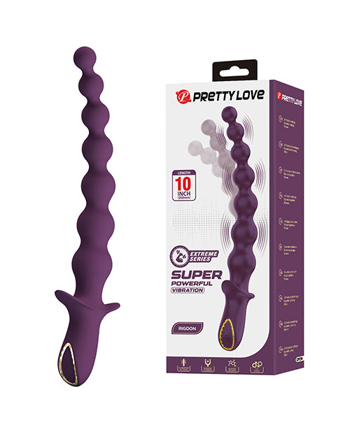 Pretty Love Rigdon 10-Function Vibrating Silicone Anal Toy, Purple