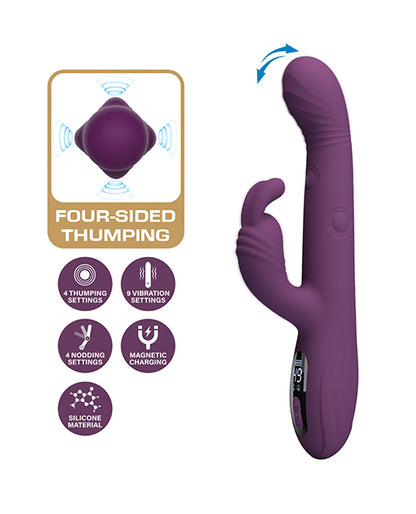 Pretty Love Dee Thumping Rabbit Vibrator - Purple