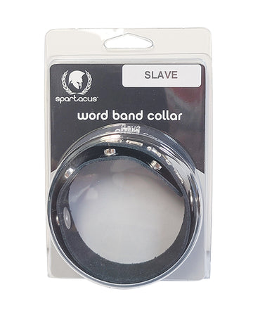 Spartacus BWB-B2 SLAVE Leather Collar, Black, Adjustable