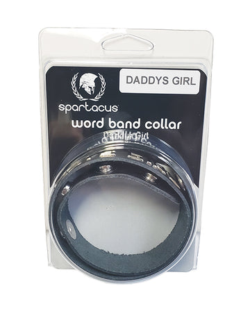 Spartacus BWB-B23 DADDYS GIRL Leather Collar, Genuine Leather, 3/4" Wide