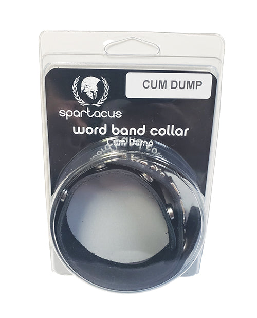 Spartacus BWB-B28 CUM DUMP Leather Collar, Black, Adjustable