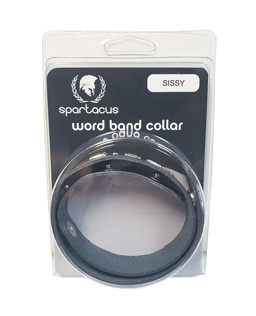 Spartacus BWB-B35 SISSY Leather Collar, 3/4" Wide, Adjustable, Black