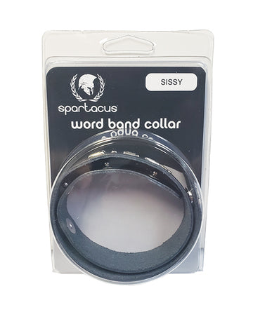 Spartacus BWB-B35 SISSY Leather Collar, 3/4" Wide, Adjustable, Black