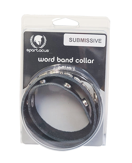 Spartacus BWB-B6 SUBMISSIVE Leather Collar, Genuine Leather, Adjustable, 3/4"