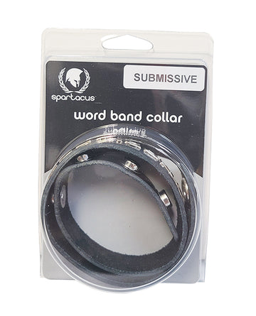 Spartacus BWB-B6 SUBMISSIVE Leather Collar, Genuine Leather, Adjustable, 3/4"