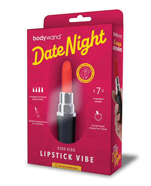 Xgen BW612 Bodywand Date Night Lipstick Vibe, Black/Red, 7 Functions