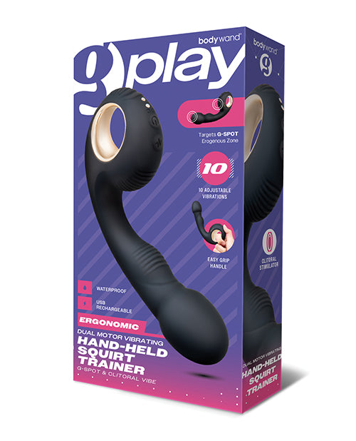 Bodywand G-Play Ergonomic Dual Motor Squirt Trainer Vibrator, Black