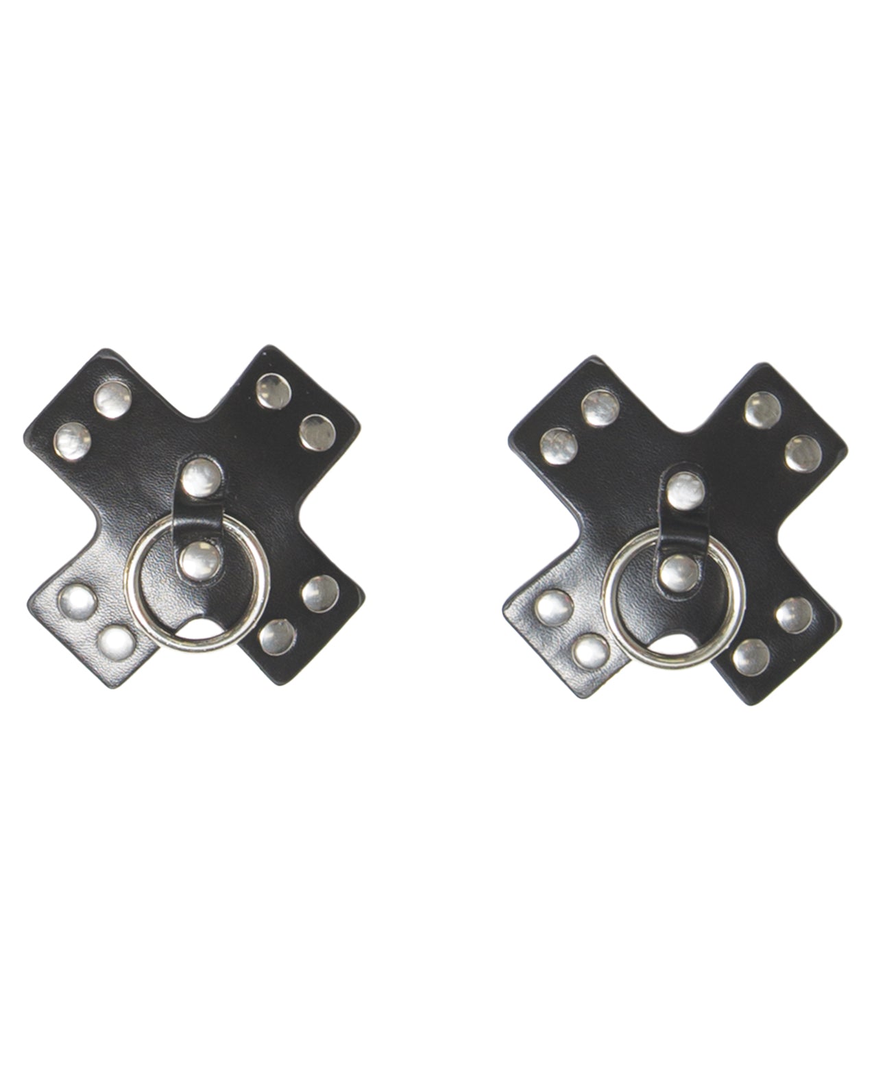 Coquette International 7249 Black O/S Studded Cross Pasties, Black/Silver