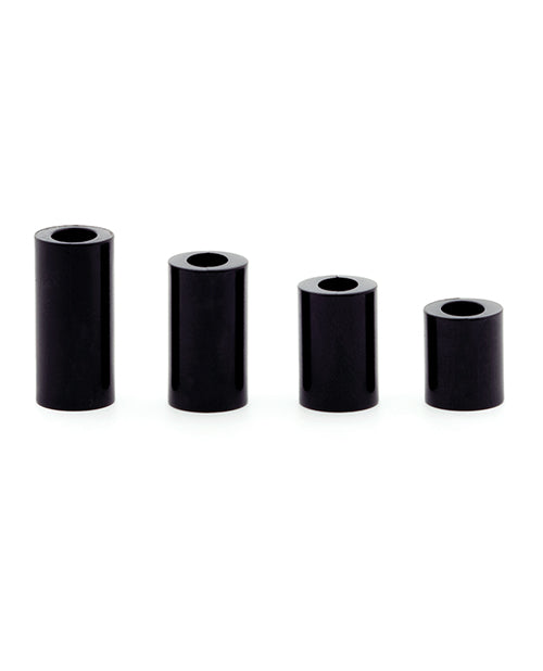 CB-X SPACERS-BLK Cock Cage Spacers, 4-Pack, Black, Assorted Sizes