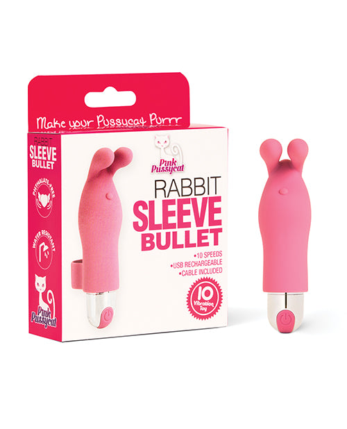 Cousins Group Pink Pussycat Rabbit Sleeve Bullet Vibrator, Pink