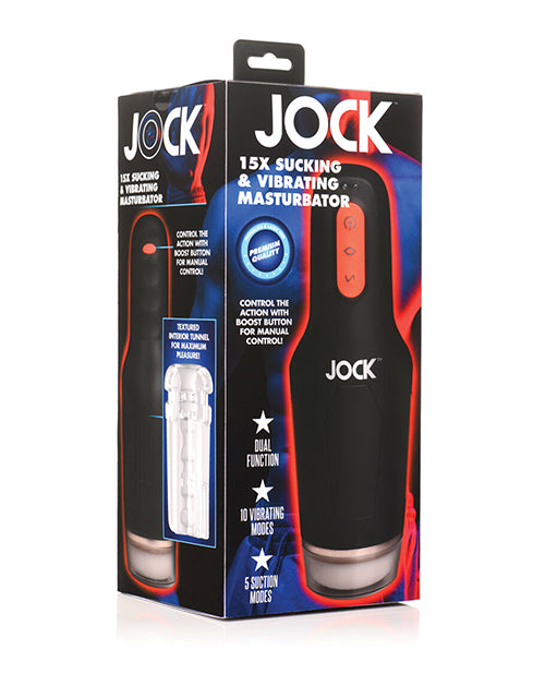 Curve Jock 15x Sucking & Vibrating Masturbator, White TPE